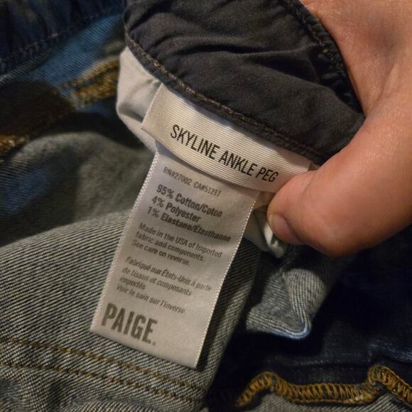 Paige jeans womens size 27 blue skyline ankle peg step hem frayed hem denim - Picture 5 of 9